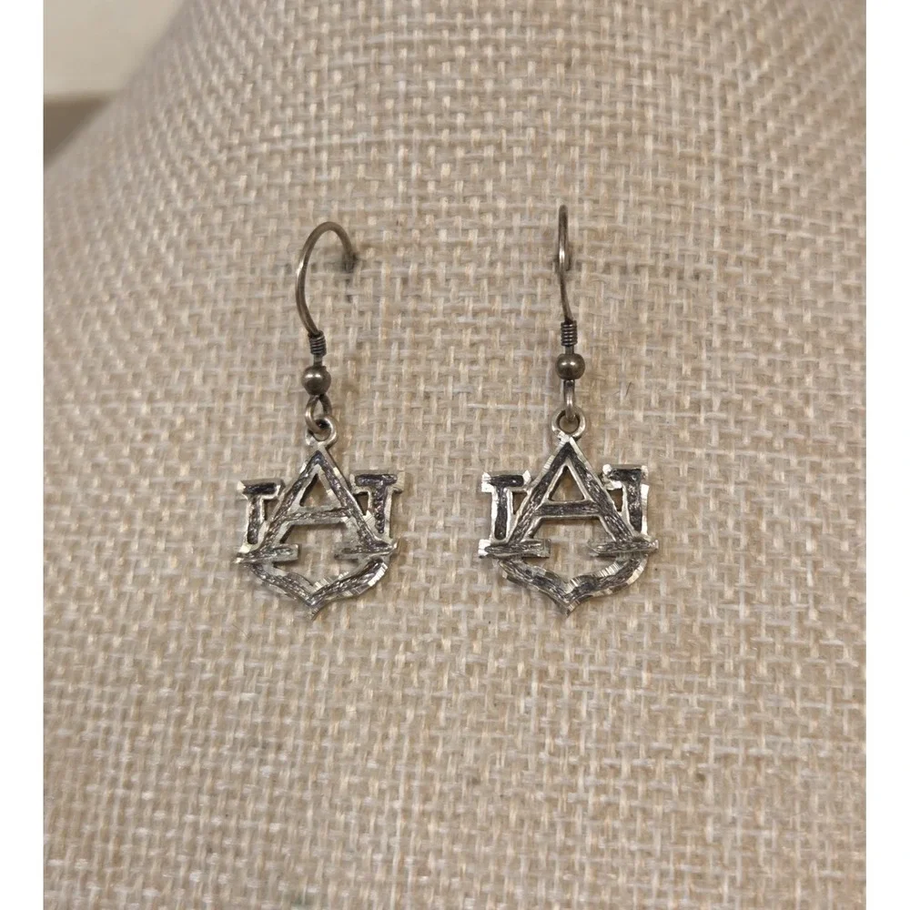 Vintage Auburn Tigers Sterling Silver AU Auburn University Dangle Earrings 925
